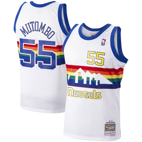 Denver Nuggets Dikembe Mutombo  Hardwood Classics White