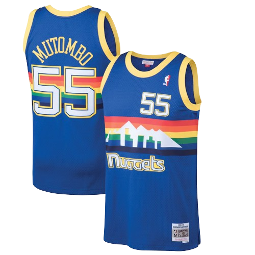 Dikembe Mutombo Blue Denver Nuggets  Hardwood Classics