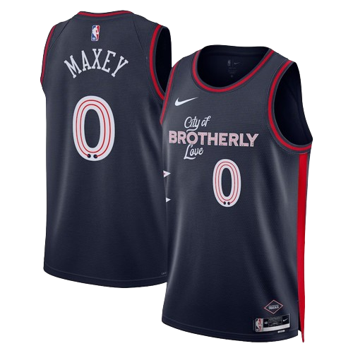 Philadelphia City Brotherly 76ers Nike City Edition Swingman Jersey 23 - Navy - Tyrese Maxey